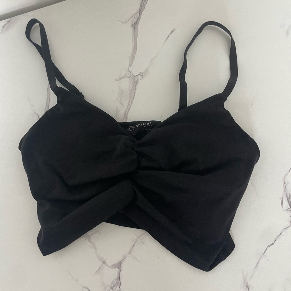 Aerie Black Twist Front Camisole